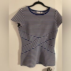 Blue and White Stretchy Shirt